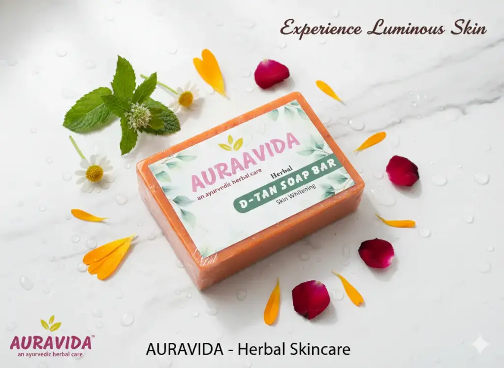 Auraavida Herbal De-Tan Skin Whitening Soap Bar