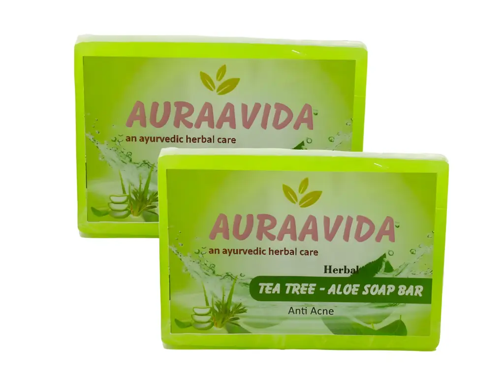 Auraavida Herbal Tea Tree-Aloe - Anti Acne Soap Bar (Pack of 2)