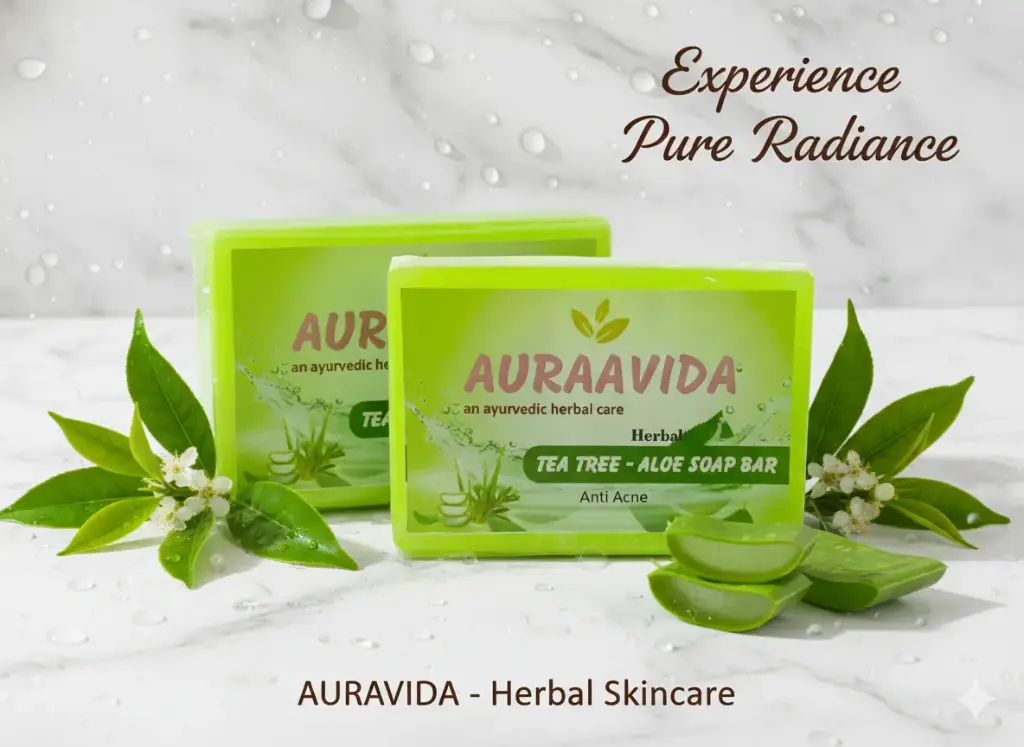 Auraavida Herbal Tea Tree-Aloe - Anti Acne Soap Bar (Pack of 2)