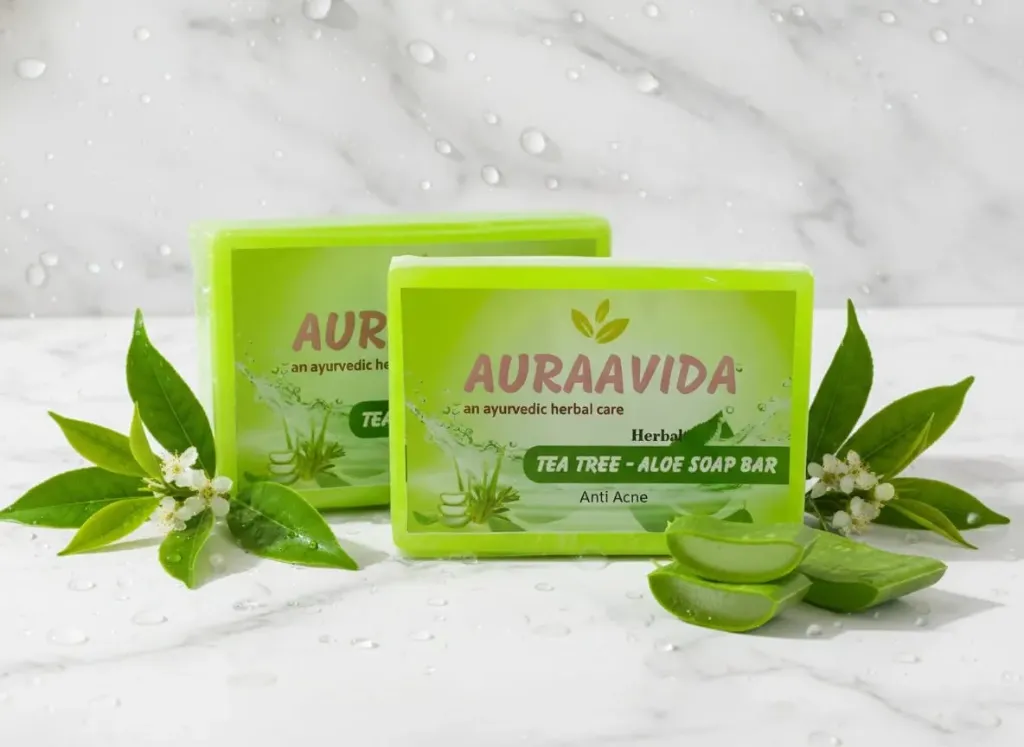 Auraavida Herbal Tea Tree-Aloe - Anti Acne Soap Bar (Pack of 2)