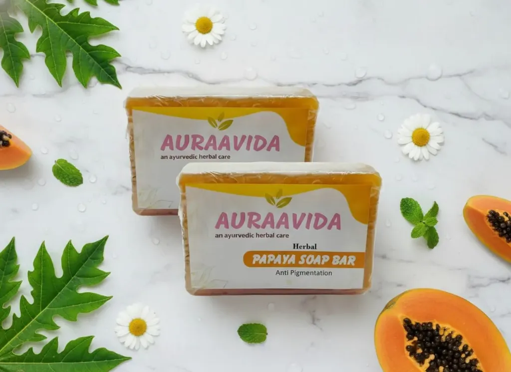 Auraavida Herbal Papaya Anti Pigmentation Soap Bar (Pack Of 2)