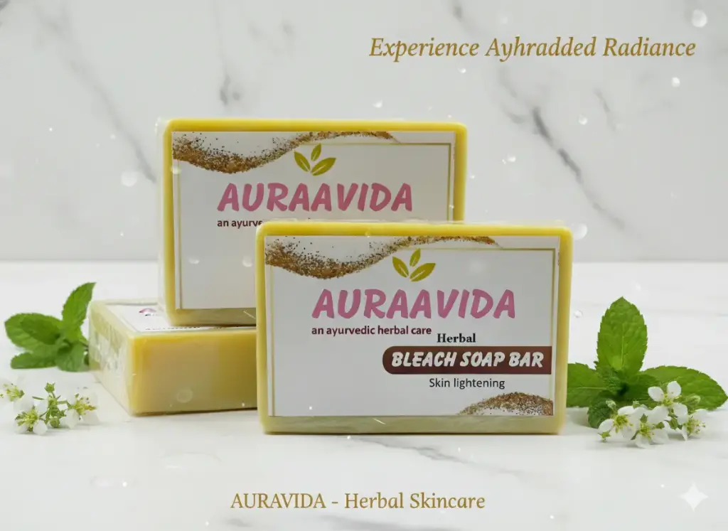Auraavida Herbal Bleach Skin Lightening-Brightening,Blackhead & Whitehead Cleanser Soap Bar (pack of 2)