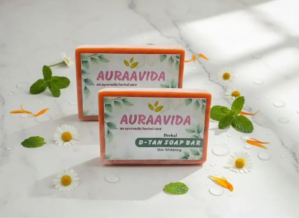 Auraavida Herbal De-Tan Skin Whitening Soap Bar (Pack of 2)