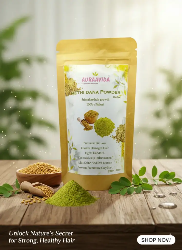 Auraavida Herbal Methi Dana Powder for Skin and Hair 100gm