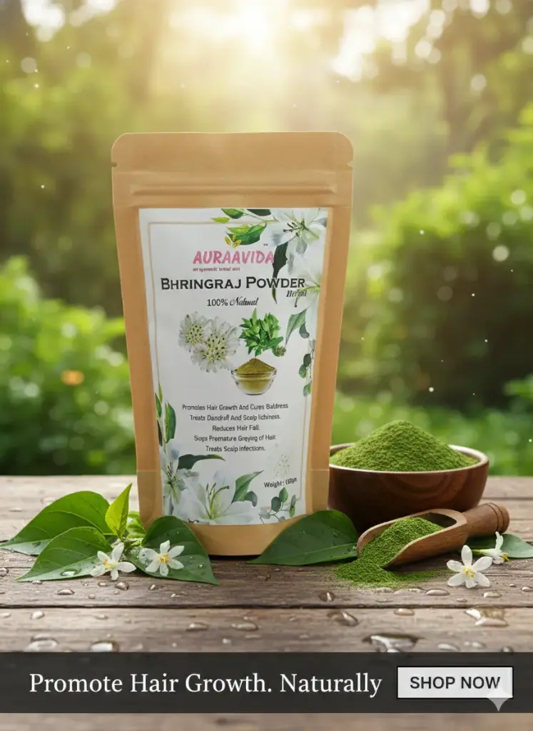Auraavida Herbal Bhringraj Powder for Skin and Hair 100gm 