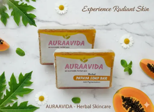 Auraavida Herbal Papaya Anti Pigmentation Soap Bar (Pack Of 2)