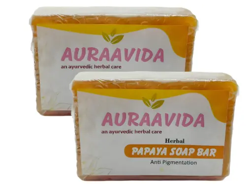 Auraavida Herbal Papaya Anti Pigmentation Soap Bar (Pack Of 2)