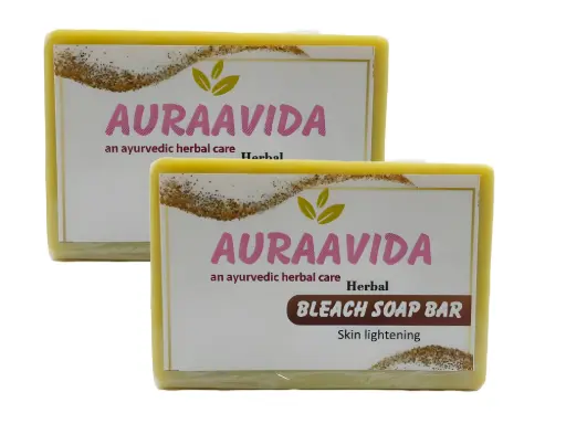 Auraavida Herbal Bleach Skin Lightning-Brighting,Blackhead & Whitehead Cleanser Soap Bar (pack of 2)