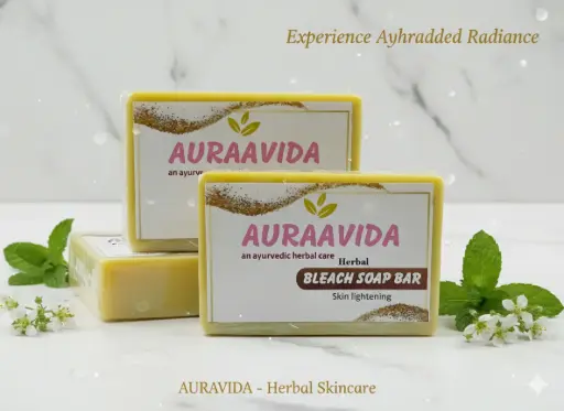 Auraavida Herbal Bleach Skin Lightning-Brighting,Blackhead & Whitehead Cleanser Soap Bar (pack of 2)