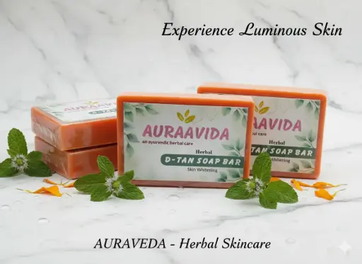 Auraavida Herbal-COMBO De-Tan Skin Whitening Soap Bar (Pack of 3)
